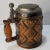 Rustic Medallion & Diamond Pattern Glazed Stoneware Beer Stein With Metal Lid For Sale - Image 11 of 11