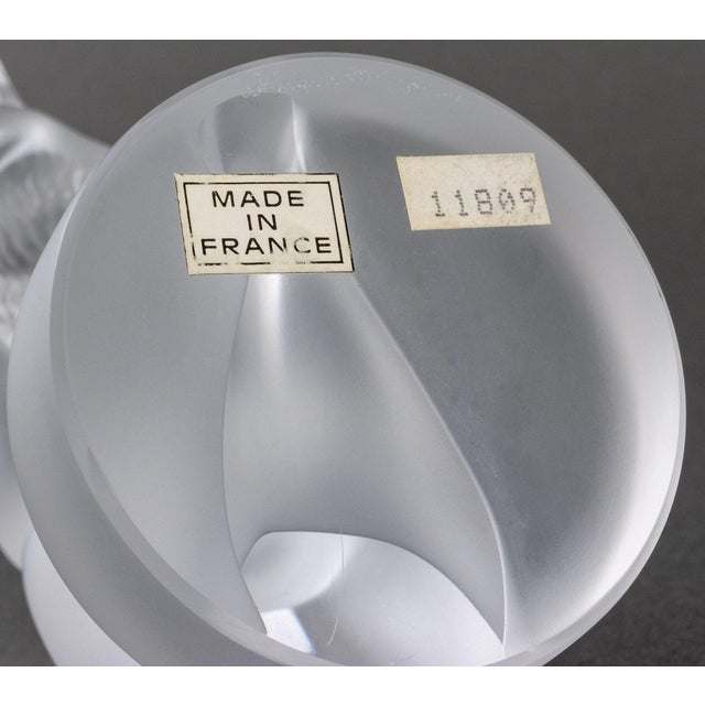 Transparent Lalique "Chrysis" Frosted Crystal Sculpture For Sale - Image 8 of 9