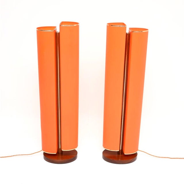 1960s Vintage Teak and Acrylic Floor Lamps, 1960, Set of 2 For Sale - Image 5 of 10