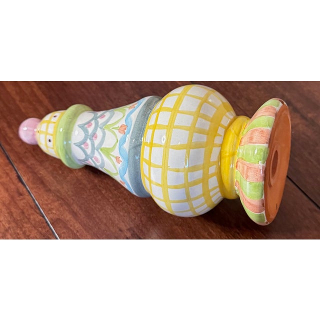 White Late 20th Century MacKenzie-Childs Aurora 1997 Hand-Painted Ceramic Sugar Shaker / Caster For Sale - Image 8 of 18