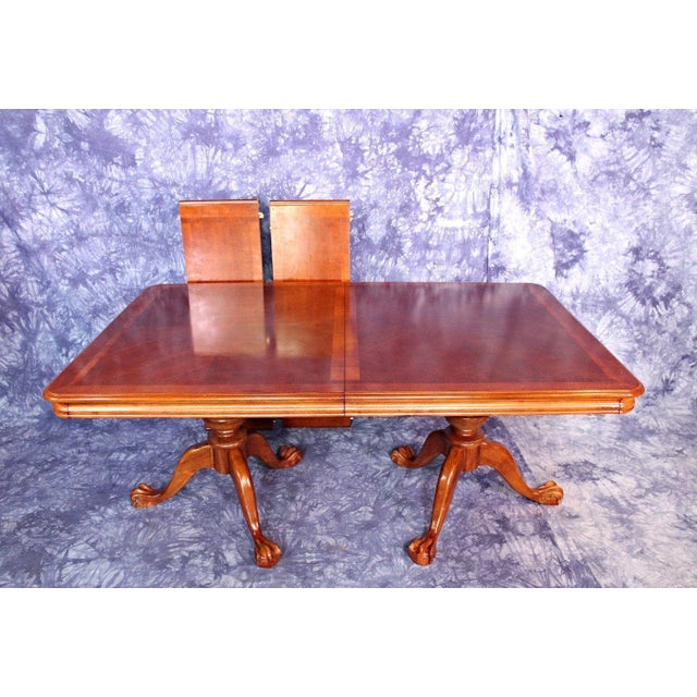 Double Pedestal Extension Claw Foot Dining Table | Chairish