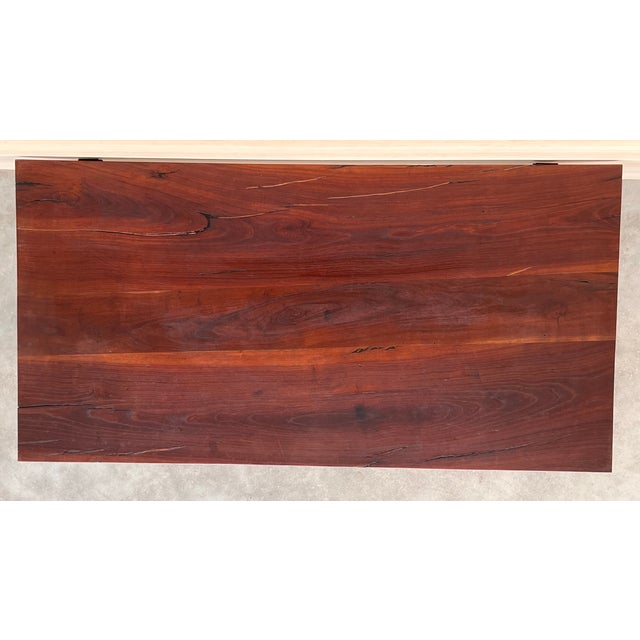 19th Spanish Side Table With Carved Turned Legs and Iron Stretcher For Sale - Image 10 of 10