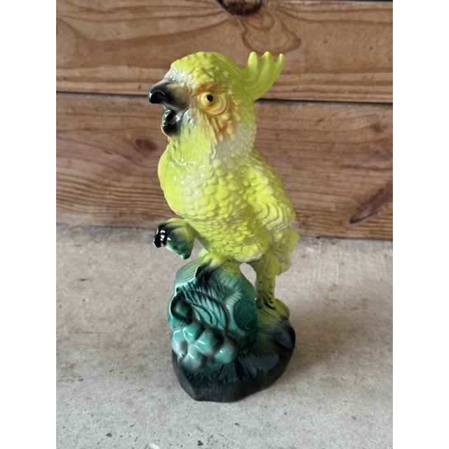 Vintage Coastal Tropical Cockatoo California Pottery Figurine For Sale - Image 10 of 10