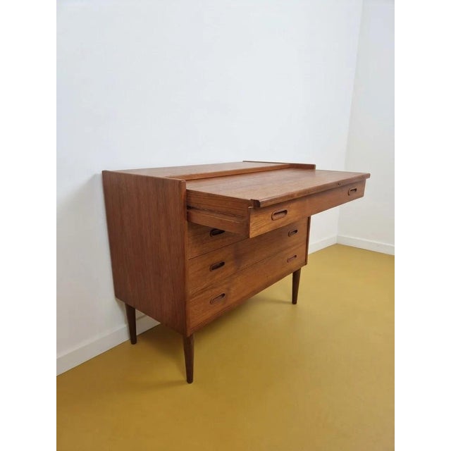 Danish Teak Dressing Table with Mirror, 1950s For Sale - Image 4 of 5