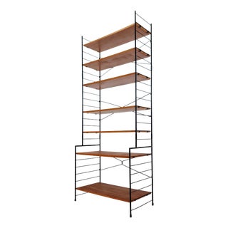 Vintage String Bookshelf in Walnut from WHB Germany, 1950s For Sale