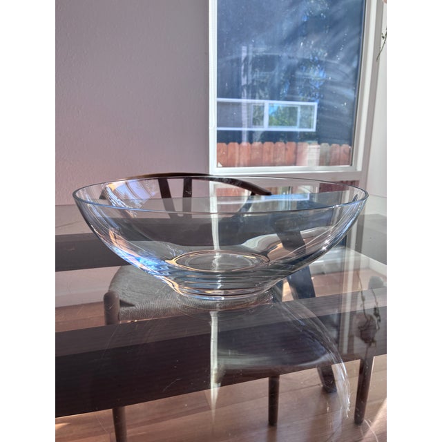 Transparent 12” Tiffany Harmony Salad Bowl, Perfect Condition For Sale - Image 8 of 8