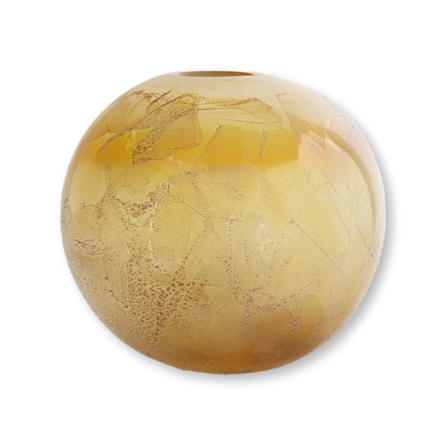 Italian Murano Style Encased Silver Foil Art Glass Vases, Pair For Sale - Image 4 of 6