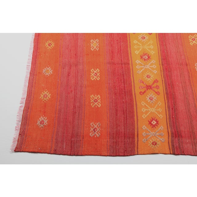 1950s Handmade Turkish Square Kilim Rug - 7'8 X 6'2 For Sale - Image 4 of 11