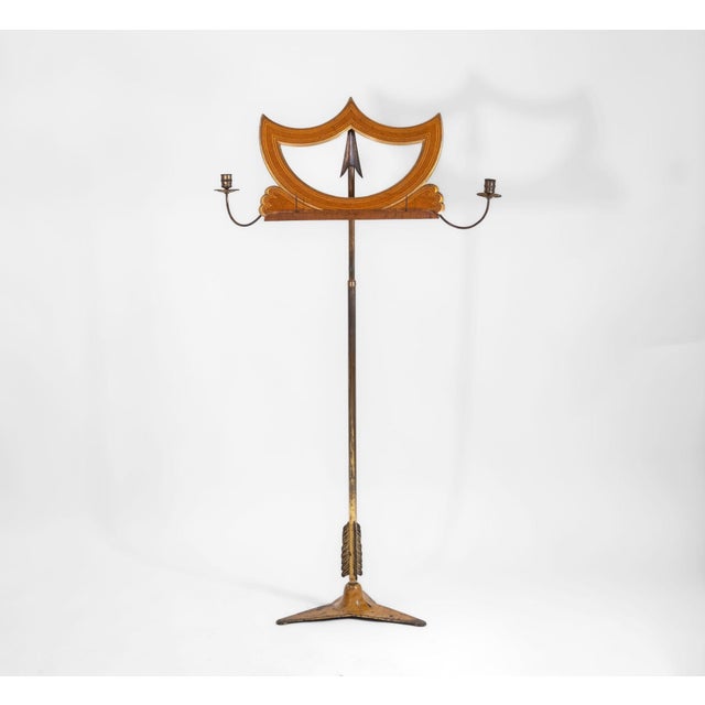 Hollywood Regency Regency Birds Eye Maple, Parcel Gilt and Gilt Brass Adjustable Music Stand attributed to Sebastien Erard, 1810s For Sale - Image 3 of 18