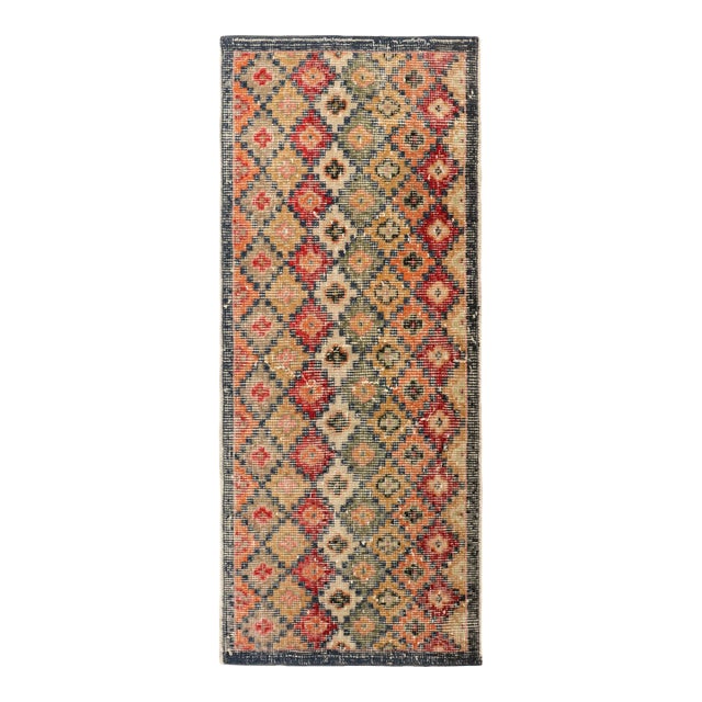 Vintage Zeki Müren Runner With Polychromatic Diamond Patterns, From Rug & Kilim For Sale