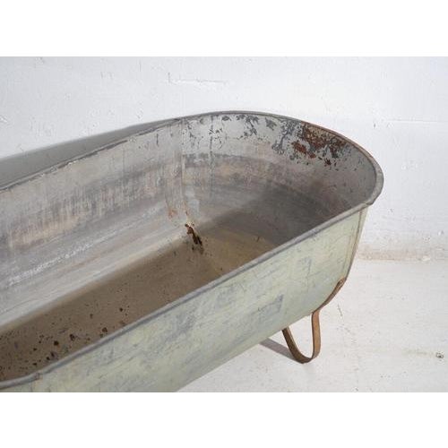 Antique Zinc Tub, 1900s For Sale - Image 3 of 9