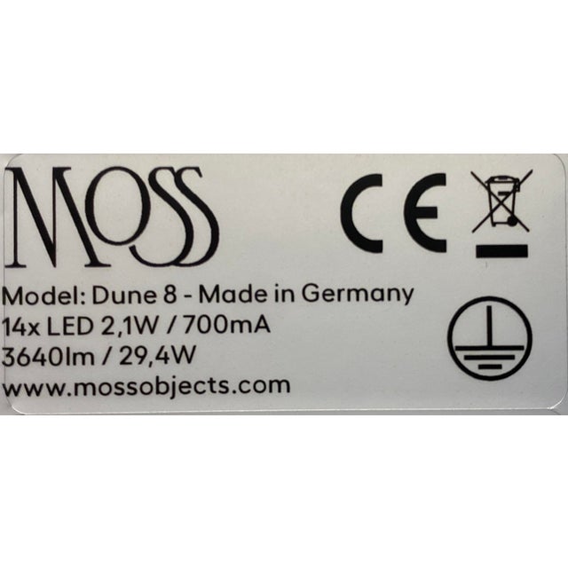 Dune 8 Curve Chandelier with Silver Anodized Shades by Daniel Becker For Sale - Image 12 of 13