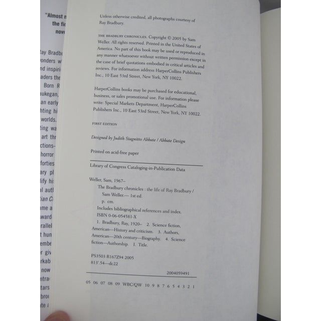 American Signed by Ray Bradbury Chronicles First Edition 2005 With Coa Hardcover Book For Sale - Image 3 of 6