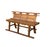 This architectural wooden bench features a robust, elongated design characterized by its rustic charm and traditional...