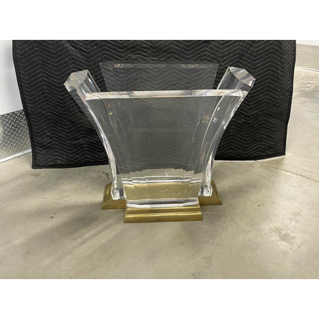 Jeffery Bigelow Brass Lucite and Glass Dining Table For Sale In Dallas - Image 6 of 10