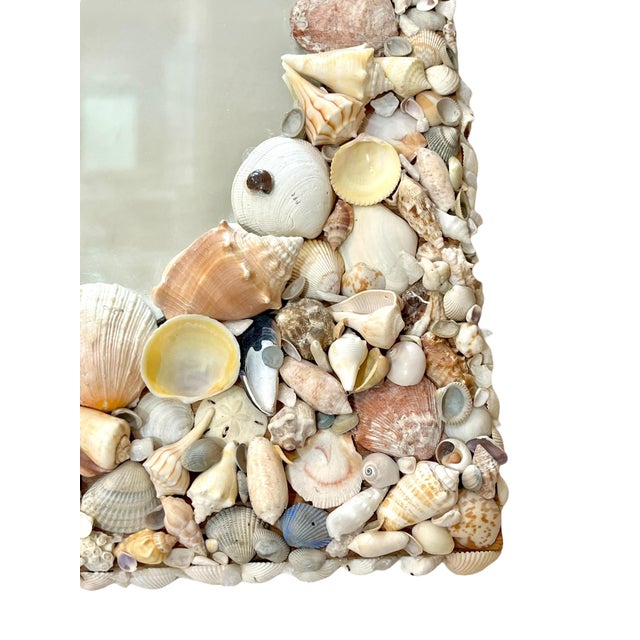 Nautical Vintage Coastal Shell Frame Mirror For Sale - Image 3 of 11