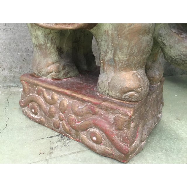 Terra Cotta 1940s Vintage Brown Terra Cotta Elephant Garden Planters - Set of 3 For Sale - Image 8 of 11