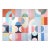 2026, Art Deco Painting Diptych, Celestial Bodies, Geometric Bauhaus Patterns on Paper, Pastel Tones Palette by Natalia Roman For Sale
