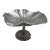 Midcentury Floral Rose Etched Metal Pedestal Tray For Sale
