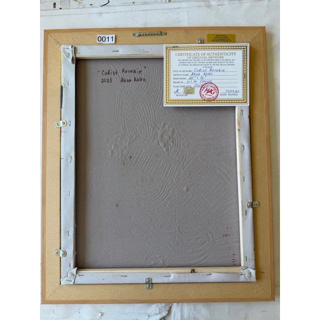 Alena Kalen Modern Geometric Original Abstract Oil Painting Cubist Reverie” Coa For Sale - Image 9 of 9