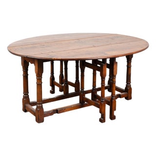 20th Century English Oak Drop-Leaf Gateleg Wake Table For Sale