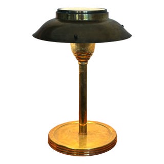 Large Art Deco Brass Table Lamp, 1930s For Sale
