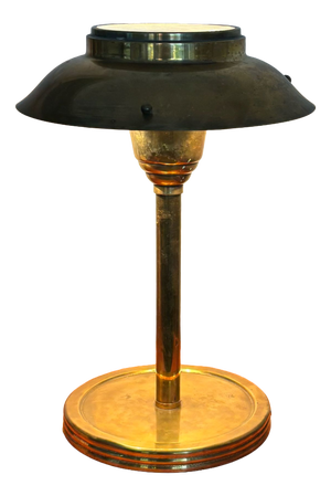 Large Art Deco Brass Table Lamp, 1930s
