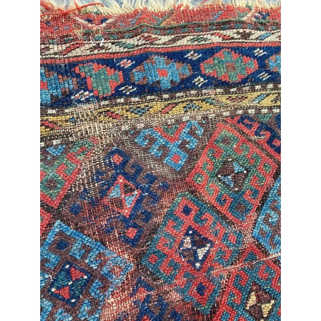 Brown Antique Tribal Shahsavand Horse Cover Rug For Sale - Image 8 of 16