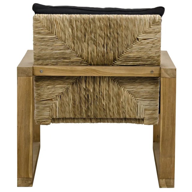 Noir NOIR Martin Chair, Teak Frame, Woven Seat, Black Woven Fabric For Sale - Image 4 of 5