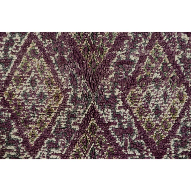 Moroccan Vintage Moroccan Rug, Purple & Beige With Diamond Patterns - Rug & Kilim For Sale - Image 3 of 7