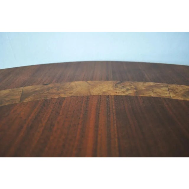 Victorian Burr Walnut, Mahogany & Ebony Circular Centre Table For Sale - Image 9 of 17