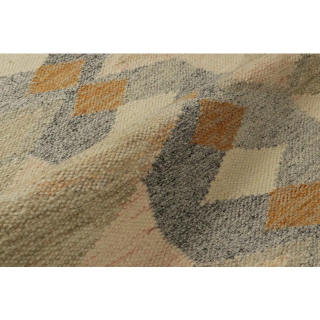 Textile Rug & Kilim’s Scandinavian Style Rug in Beige and Gray, With Geometric Patterns For Sale - Image 7 of 8