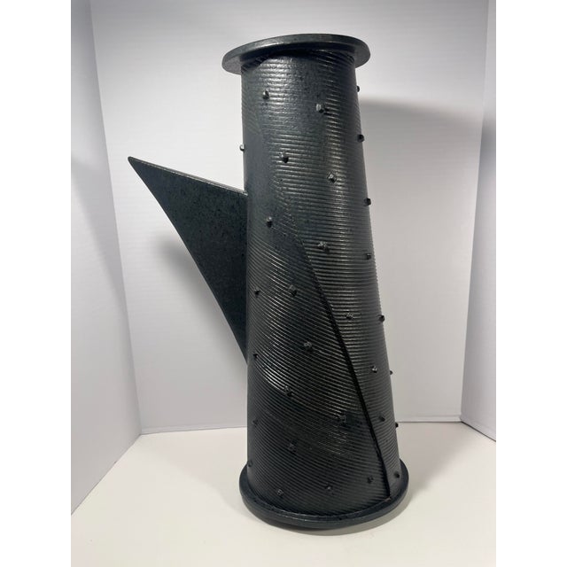 Masuo Ojima Massive Brutalist Ceramic Vase Teapot Form Japanese-American 22.5” Description: Massive Vintage Brutalist-...