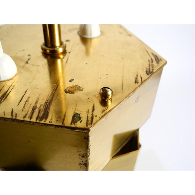 Large Brass Table Lamp with an Illuminated Base by Vereinigte Werkstätten, 1960s For Sale - Image 15 of 18