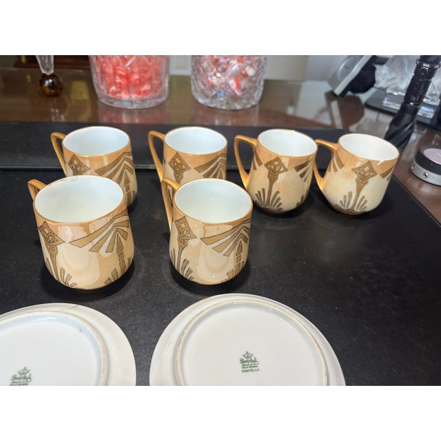 1924 Rosenthal - Donatello Chocolate Coffee Service Set - 1 Pitcher, 6 Cups, 6 Saucers - 13 pcs For Sale - Image 14 of 14