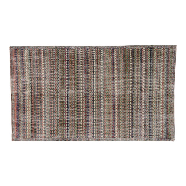 Vintage Turkish Sivas Rug With Mid-Century Modern Style - 05'03 X 09'00 For Sale