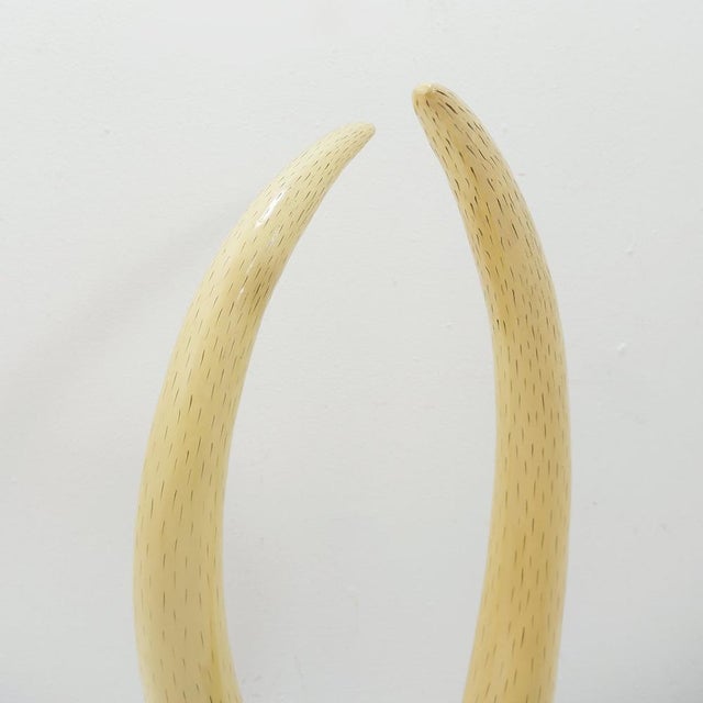Decorative Faux Elephant Tusks, Set of 2 For Sale - Image 12 of 13