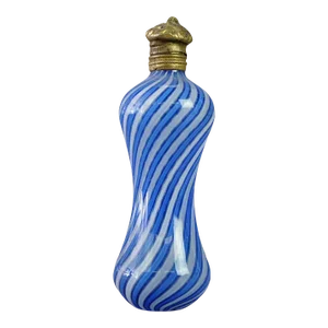 Antique Victorian Latticino Swirl Art Glass Perfume 19th Century