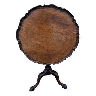 A Fine Antique George III Mahogany Carved Pie Crust Tilt Top Tea Table, 18th Century For Sale
