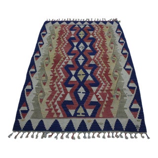 1970s Scandinavian Style Geometric Desing Turkish Kilim Rug For Sale