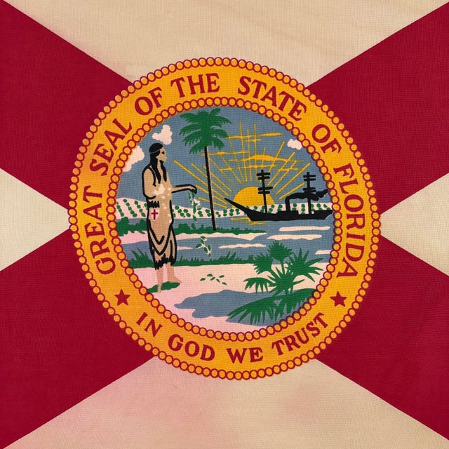American Vintage Cotton State Flag of Florida For Sale - Image 3 of 5