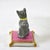 Ceramic Antique French La Courtille Workshop Cat on Pink Pillow Figurine For Sale - Image 7 of 10