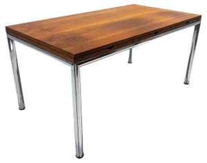 Mid-Century Modern Walnut and Chrome Desk with 3 Drawers, Italy, 1960s