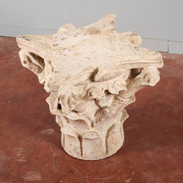Corinthian Style White Stone Capital For Sale - Image 18 of 18