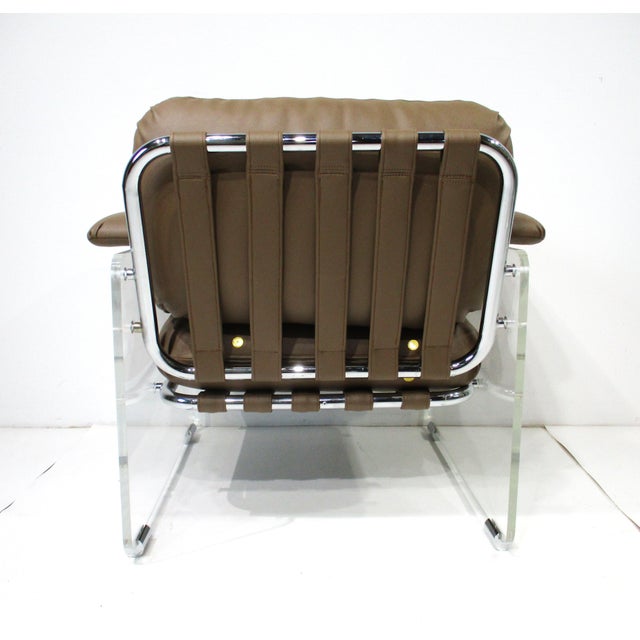 Pace Argenta Upholstered and Lucite Lounge Chairs for Pace Collection For Sale In Cincinnati - Image 6 of 17