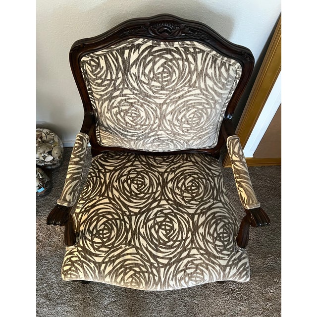 This elegant chair belonged to my Aunt Joan. Whenever I visited, I sat in this chair and felt like royalty! She gifted it...