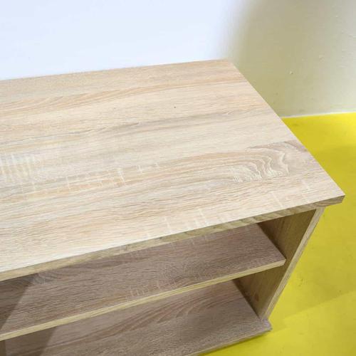 TV Stand in Chipboard with Oak Effect and White Door For Sale - Image 3 of 10