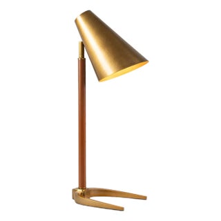 Oslo Arnold Accent Lamp with Metal Shade with Vegan Leather Column For Sale