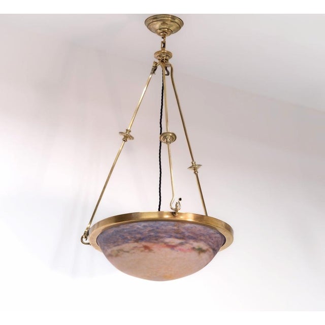 Muller Frères Art Deco Lunéville Pat De Verre Ceiling Light by Muller Frères, 1925 For Sale - Image 4 of 17