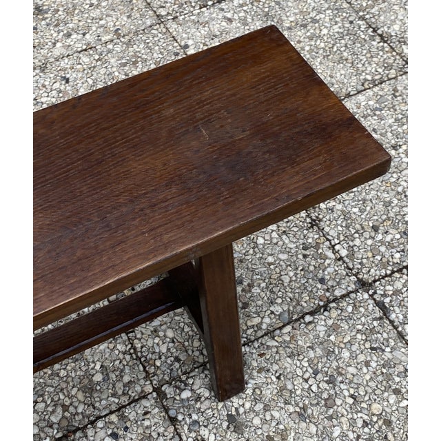 Vintage Farmhouse Bench in Oak, 1950s For Sale - Image 6 of 12